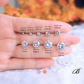 4-Prongs Solitaire Stud Earrings Minimal 2mm to Bigger 10mm Brilliant Cut Diamond Simulant Daily Earrings Bridal Earrings